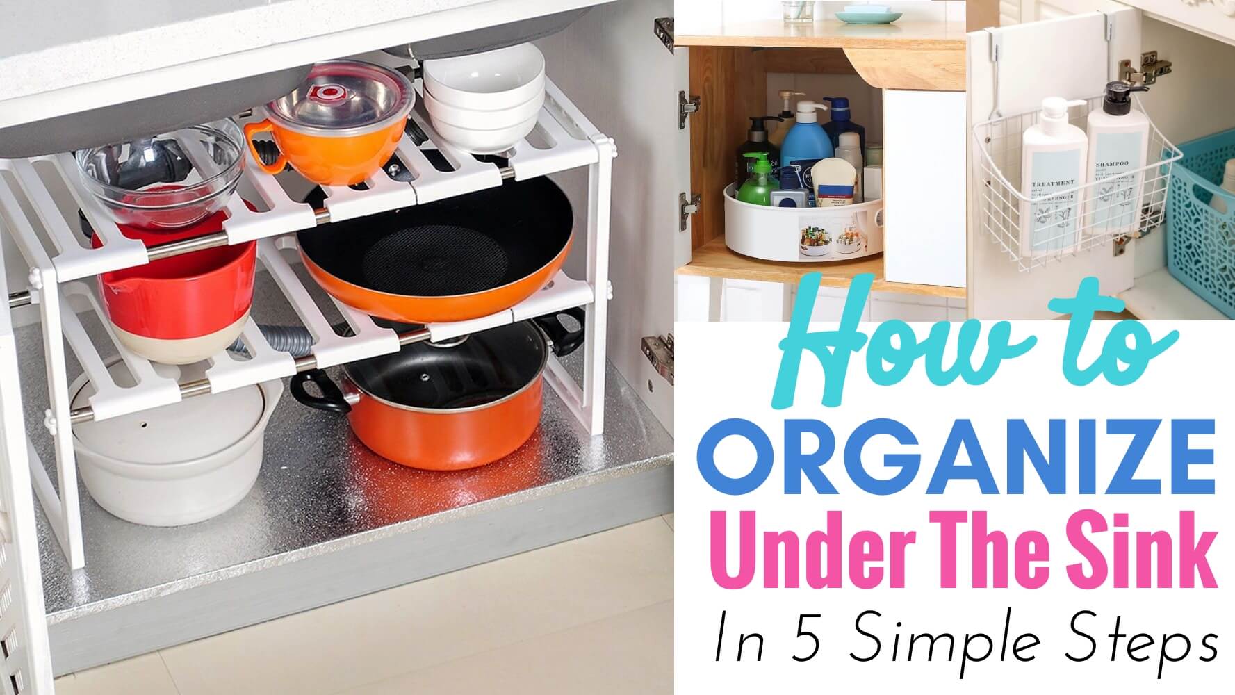 how to organize under the sink