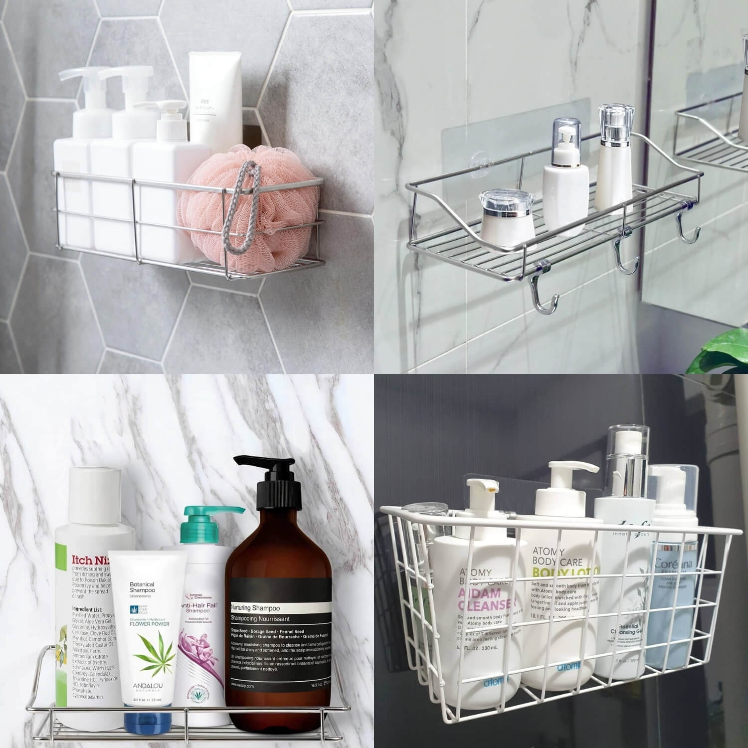 Transparent Adhesive Wall Hooks For Shower Caddy - Homewhis